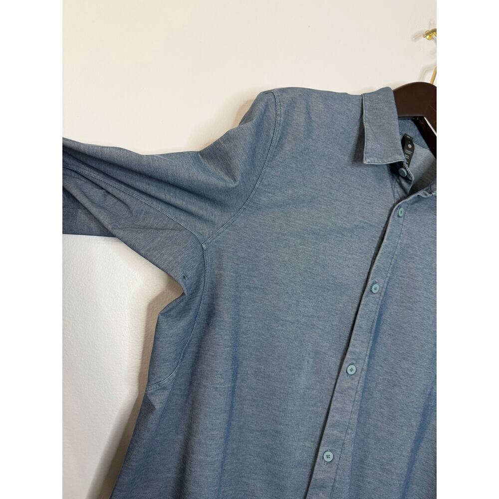 Lululemon Commission Long Sleeve Shirt River Blue Enzyme Dye Men's L - Picture 10 of 12